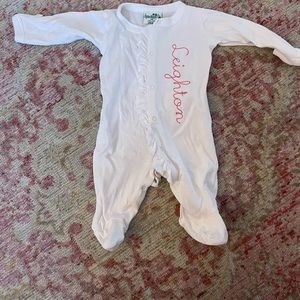 Brand new monogram “Leighton” onesie